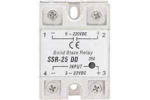 BOABY DD 25A Statique Relais, SSR-25 5-220V DC Carte Relais Statique 3-32V Sortie Module de Relais de Tension, pour L'Automatisation Industrielle, Le Contrôle Des Machines(DC Contrôle DC)
