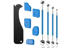 BAHAN ALAMY 10 sztuk silikonowych ściągaczy, zestaw narzędzi do wygładzania fug, 4 sztuki metalowych kulek i 6 sztuk silikonowych wygładzaczy do fug, narzędzie do usuwania silikonu do łazienki, płytek kuchennych