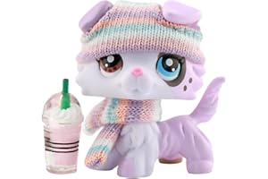 NEFLUM Chien personnalisé lps Collie Dog, OOAK lps Ice Cream Collie Corps rose et blanc Deux yeux différents Collie Chien avec lps Accessoires