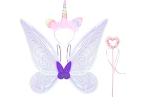 YEETEESY Feenflügel Schmetterlingsflügel Prinzessinnenflügel Winx Mädchen Flügel Fee Kostüm Damen Erwachsene Wings Cosplay für Weihnachts Geburtstags Party (Lila)