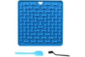 ACYDSR 1 Piezas Alfombrilla para Lamer Perros, Lick Mat para Perros y Gatos para Bañarse, Alfombrilla para Lamer Perros con Ventosa, con 1pz Espátula de Silicona e 1pz Cepillar, para Bañarse y Entrenar