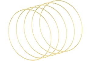 HooAMI 5 Pack 10inch/25cm Metal Wreath Rings Gold Floral Hoop Wreath Macrame Craft Hoop Rings for DIY Wedding Wreath Decor, Dream Catcher and Wall Hanging Crafts