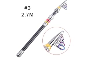 VGEBY Pêche à la Canne à pêche rétractable télescopique tiges de mer en Fibre de Carbone Dur Portable Pêche Pole
