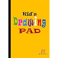 Kid's Drawing Pad A4: Drawing Paper for Children, 100 Pages/50 Sheets, 90gsm Thick Plain Sketch and Colouring Paper Book | 21
