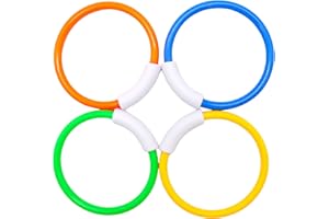 COSORO 4 Piezas Juegos Piscina Juguetes de Buceo,Juegos de Agua para Niños Anillo de Buceo,Juguetes Piscinas Playa Exterior Verano para Natación Entrenamiento Subacuático Niños y Niñas 7-12 Años