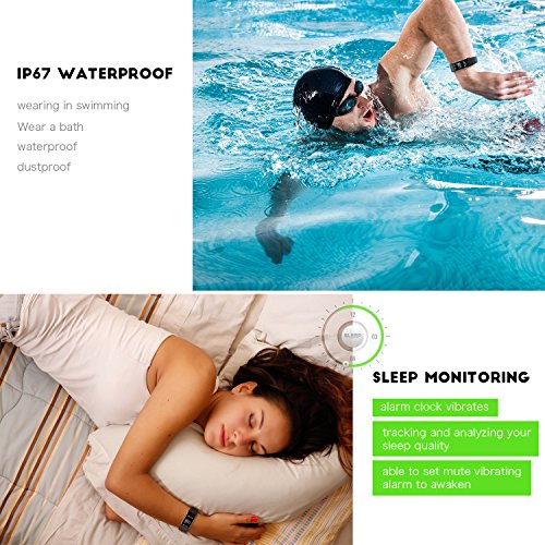 Fitness Armbänder Yarrashop Wasserdichte Smart Armband Herzfrequenz-Monitor Sport Wristband Fitness Tracker Multi-Sport-Modus Gesundheit Monitor Pedometer Anruf Nachricht Erinnerung für IOS Android Phone - 4