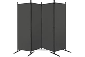 ‎WOLTU WOLTU Paravent, Raumteiler klappbar freistehend Sichtschutz, Trennwand 4 teilig 223x177 cm, Stellwand für innen Outdoor Garten Balkon Terrasse, Raumtrenner Dunkelgrau