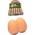 DOGTOWN Non-Toxic Bouncing Egg Ball Toy Set of 2 - Easter Theme - Brown - All Ages
