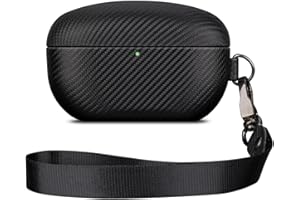 HAOBOBRO [Tekstura z włókna węglowego kompatybilna z Sony WF-1000XM5 etui Case (2023) - skórzane etui z poliuretanu z paskiem do noszenia - etui ochronne kompatybilne z Sony Earbuds WF1000XM5 - czarne