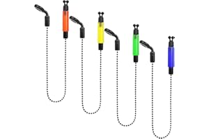 Mooshy 4 Pcs Bobbins Carp Fishing, Fishing Bobbins Carp Bobbins Swingers Bite Indicators for Carp Fishing Bite Alarm Bobbins for Night Fishing Outdoor Rod Illuminated (Red+Yellow+Blue+Green)