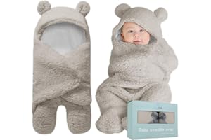 BlueMello Baby Swaddle Blanket | Ultra-Soft Plush Essential for Infants 0-6 Months | Receiving Swaddling Wrap Grey | Ideal Newborn Registry and Toddler Boy Accessories | Perfect Baby Girl Shower Gift