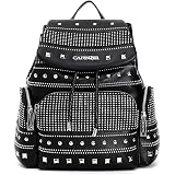 zaino con borchie e strass nero tgu : Amazon.it: Scarpe e borse
