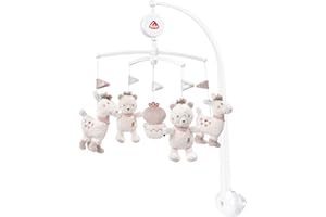 Fehn 058024 Peru Musical Mobile – with the Gentle Melody Weißt Du Wie viel Sternlein Stehen (Do you know how many little stars there are) and Fluffy Figures – for Babies up to 5 Months