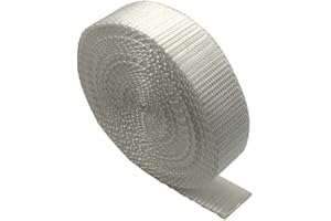 THE BEAD SHOP Nastro per fettucce da 25 mm - 5 metri - Zaino, zaino, cinghia per bagagli, cinghie per il trasporto, cinture - Bianca