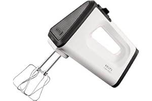 Krups Gn5021 3 Mix 5500 Gn5021 Mikser Ręczny Ze Stopniem Turbo, 5 Prędkości, 500 W, Biały/Czarny