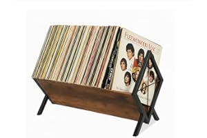 imuounl Schallplatten Aufbewahrung,cd Regal,schallplatten Regal Schallplattenständer&Vinyl Halter bücherregal klein für bis zu 80 LPs–CD & Buch Organizer–Schreibtisch Regal für Bücher, Magazine