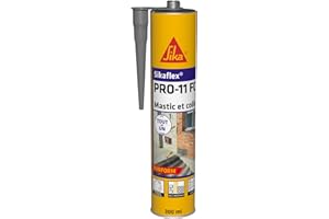 SIKA - Mastic polyuréthane PU tout en 1 - Sikaflex PRO 11 FC Purform Gris Béton - Collage puissant - Mastic multi-matériaux - Etanche - Intérieur et Extérieur - Construction et Bricolage - 300ml