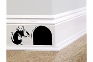 HMKAUFEN Banksy Skirting Board Wall Art Bedroom Living Room Lounge Wall Decal (Black，2er-Set)