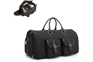 ABPOK Travel Suit Carrier Garment Duffel Storage Bag for Business，2 in 1 Hanging Suitcase Suit Bag for Men with Shoe Compartment (Black)