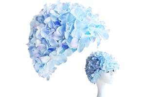WOSO Fashionable Swim Cap Floral Petal Stylish Swimming Hat Bathing Caps Size L for Women