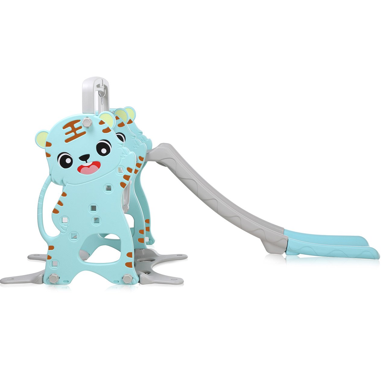 Baby-Vivo-Toboggan-Aire-de-jeux-Balanoire-pour-Enfants-chelle-Extrieur-et--lIntrieur-Jardin-en-Turquoise-Gris