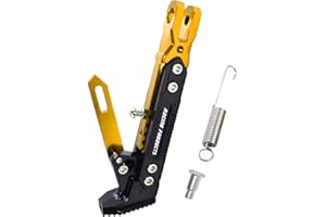 Adsspro Universal Motorcycle Kickstand Accessories Motor Scooter Modified CNC Aluminum Alloy Adjustable Tripod Holder Kickstand Foot Side Support Stand Motor Scooter Motorbike Motocross Dit Pit Bike