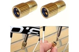 Kjzeex 2pcs Bike Bicycle Pump Adapter Valve Copper Adapter, Gold Bike Pump Adapter Converter, Presta Valve Adapter, Presta to Schrader Valve Adapter for Standard Pump or Air Compressor