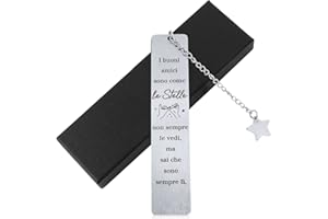 BETESSIN Segnalibro Amicizia Regalo Particolare Metallo con Stella Segnalibro Frasi Marcatori di Pagina Regalo Amici per Laurea Compleanno Studenti