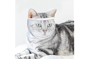 SIQITECH Katzemaulkorb Anti Beißen Mundabdeckung Katze Einstellbar Katzenpflege Atmungsaktiv Katzemaulkorb Transparent Design Maulkorb mit Klettverschluss Maulkorb Baden Körperkontrolle Krallenschneiden