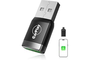 WITYEYE 【2026 Aggiornata】Mini Adattatore CarPlay Wireless, Bluetooth V5.3 Connessione Stabile, Wi-Fi 6 a Doppia Banda ad Alta Velocità, USB C/A, Chiavetta CarPlay per Apple iPhone iOS 10+