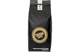 TARARA COFFEE FINE ETHIOPIAN COFFEE Tarara Coffee - Café Moulu Premium - 100% Arabica Pur Ethiopie - Torréfaction Artisanale Medium-Dark - Riche & Aromatique - 1Kg