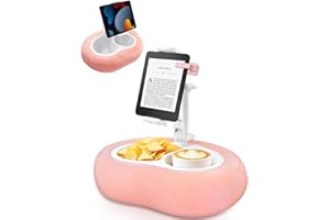 Miledi Tablet-Ständer mit Kissen, Kindle-Kissenhalter, 360° Verstellbarer Tablet-Kissenhalter, kompatibel mit 5-12,9 Zoll Handy, Kindle, iPad, iPhone, Handyhalter zum Lesen im Bett, Rosa
