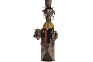 MEL-O-DESIGN Moderner Wein Flaschenhalter Geburtstag aus Metall Höhe 35 cm