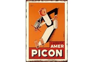 ABLERTRADE Picon Plaque en métal rétro vintage personnalisée pour maison, café, bière, bar, 20,3 x 30,5 cm