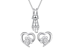 Wonvin Collection Womens 925 sterling silver 3D cute cat Lover Matte surface/smooth pendant necklace