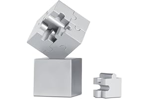 NOTRASH2003 Magnetisches Dreidimensionales Puzzle Zauberwürfel 8 x 4 cm Gadget für den Schreibtisch Briefbeschwerer Dekoration und Büro matt satiniertes Metall