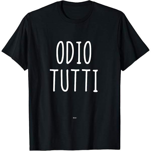 Maglietta 'Odio Tutti' Fruit Of The Loom, Nera, Divertente, Idea Regalo Ironica Uomo