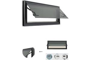 DIFU Ausstellfenster 700x300mm Wohnwagen Fenster E4 Wohnmobilfenster 85° Camper Wohnmobil Fenster mit fliegengitter und Rollo, Wohnmobil Seitenfenster Externes Push Fenster für Wohnwagen Van Camper