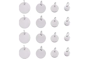 UNICRAFTALE Abalorios redondos planos de metal con anillo abierto de acero inoxidable chapado al vacío para la fabricación de joyas