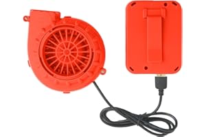 XIHIRCD Ventilador para Disfraz Inflable, Portátil Mini Ventilador con Enchufe USB y Estuche de Batería, Soplador Inflable para Disfraces (Naranja)