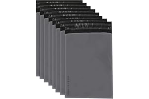 MERRIMEN Sealable Grey Mailing Bags Large - Pack of 100, 6 x 9 inch Large Postage Bags | Strong Poly Plastic Bags for Packaging, Parcel, and Postage Boxes | Waterproof Plastic Envelopes for Posting
