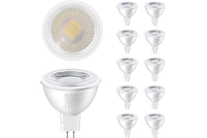 Eofiti MR16 GU5.3 żarówka LED zimna biel, 7 W GU5.3 żarówki LED 12 V (odpowiednik halogenu 60 W) 6000 K, bez ściemniania 600 lm LED MR16 żarówka dwupinowa podstawa 38° reflektory High CRI 83 + Ra bez migotania [10 szt.]
