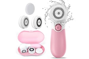 ‎TOUCHBEAUTY TOUCHBeauty 3 in 1 Elektrische Gesichtsreinigungsbürste, Wasserdichte Gesichtsbürste Gesichtsreiniger 360 ° Drehbar Gesichtsreiniger mit 3 Bürstenköpfen & Aufbewahrungsbox für alle Hauttypen