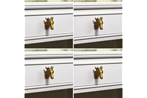 Melody Maison Set of 4 Antique Gold Giraffe Drawer Knobs