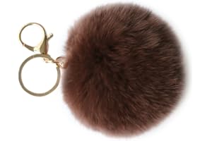 NOVAGO Pompons Porte Clé Bijou de Sac à Main en véritable Poil de Lapin, Toucher Doux Garanti