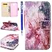 Produktbild EUWLY Lederhülle für [Samsung Galaxy J5 2017 European Edition], Bunt Niedlich Hülle Ledertasche Handytasche [Brieftasche] Leder Hülle Kreativ Vintage Lanyard Strap Muster Ledertasche Handyhülle Flip Case Wallet Cover Folio Klapphülle Handyhülle Bookstyle Magnetverschluss Standfunktion Karteneinschub Kunstleder Tasche Cover für Samsung Galaxy J5 2017 + Blau Eingabestift-Funkeln Sterne Himmel