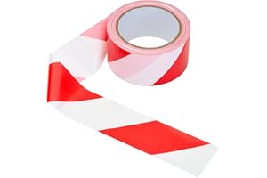 La Cordeline Ruban Signalisation Polyéthylène Basse Densité (LDPE) 50mm x 100 m Ruban Balisage Rouge et Blanc