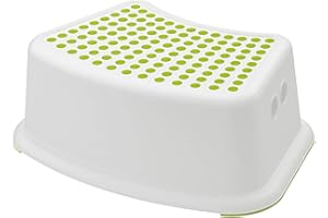 SAVEX Plastic Child Foot Step Stool Non-Slip Cover on Top For Children Practical Non-Slip Toilet Step, Multiuse Booster Step, Toddler Potty Training (Green)