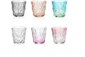 Longing Home Verres à Eau, Verres à Boire, Lot De 6, En Verre, Verres à Cocktail, AdaptéS à Un Usage Quotidien, Aux DîNers De Famille, Aux Restaurants Et Aux ScéNarios En Plein Air