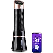 Klarstein 4-in-1 Air Cooler, Portable Mobile Air Conditioner, Smart APP Mobile Air Conditioner, Humidifier, Fan, Drainless 65W, Ice Cube Pack, Night Mode, Powerful Air Flow